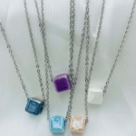 STEEL NECKLACE WITH CUBE